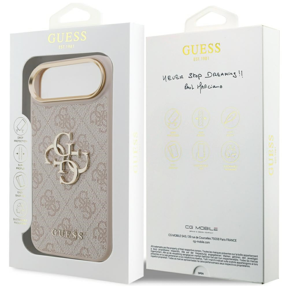 Kotelo Apple iPhone 17 Air:lle, Guess, Big 4G Logo Classic, Kultainen Vaaleanpunainen