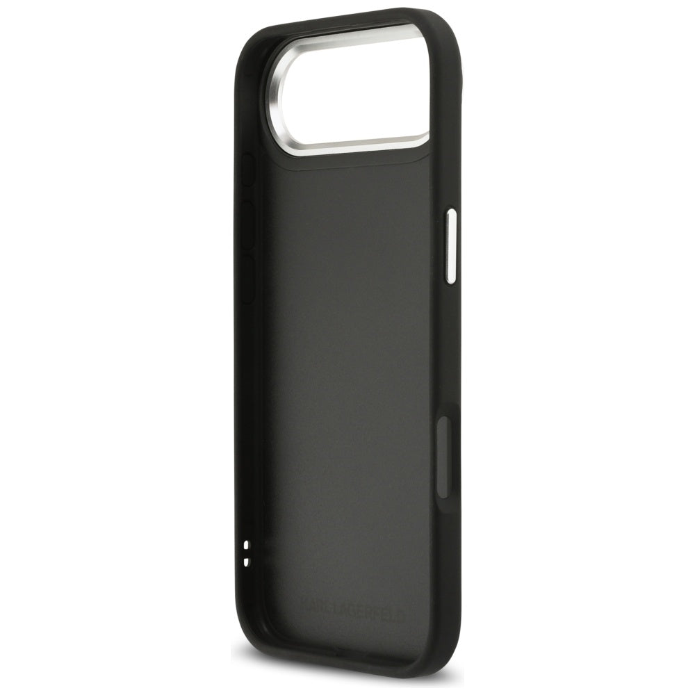 Kotelo Apple iPhone 17 Air:lle, Karl Lagerfeld, Grained Karl & Choupette's Heads Pins and Logo, Musta