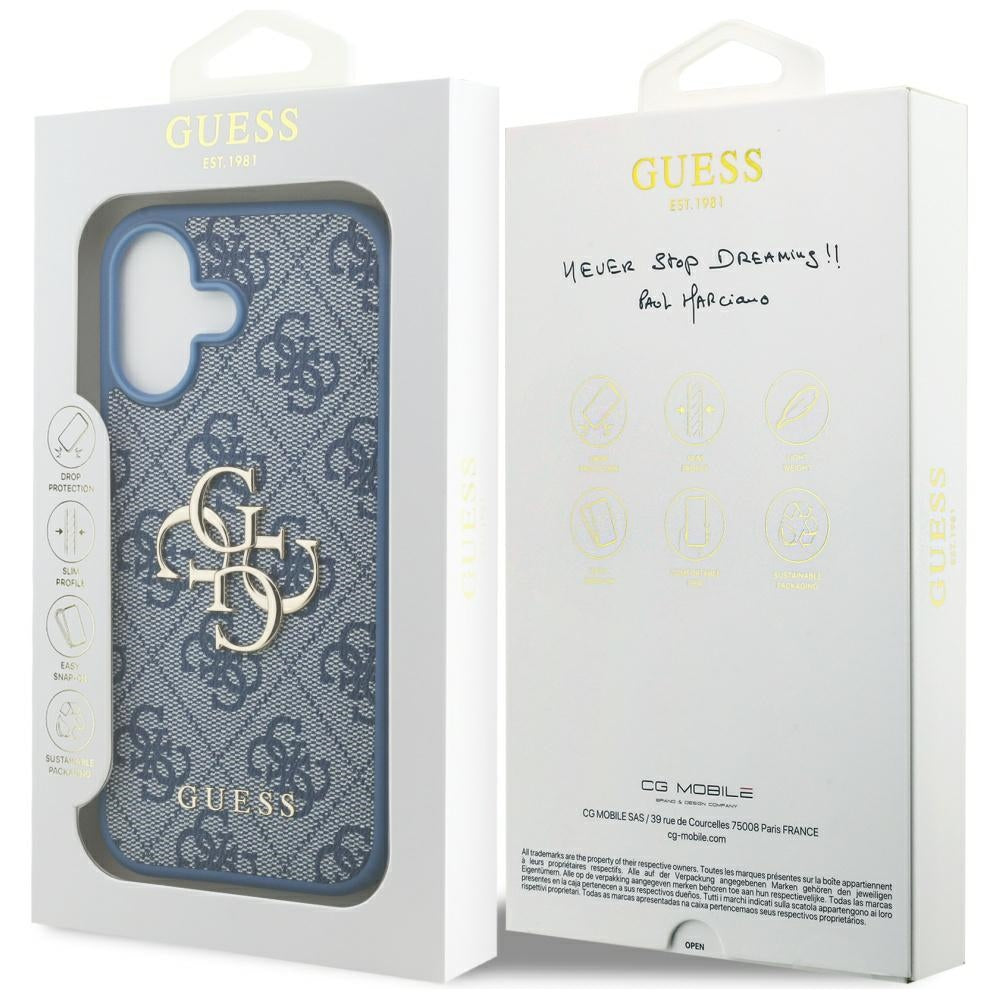 Kotelo Apple iPhone 17:lle, Guess, 4G Big Logo, Sininen