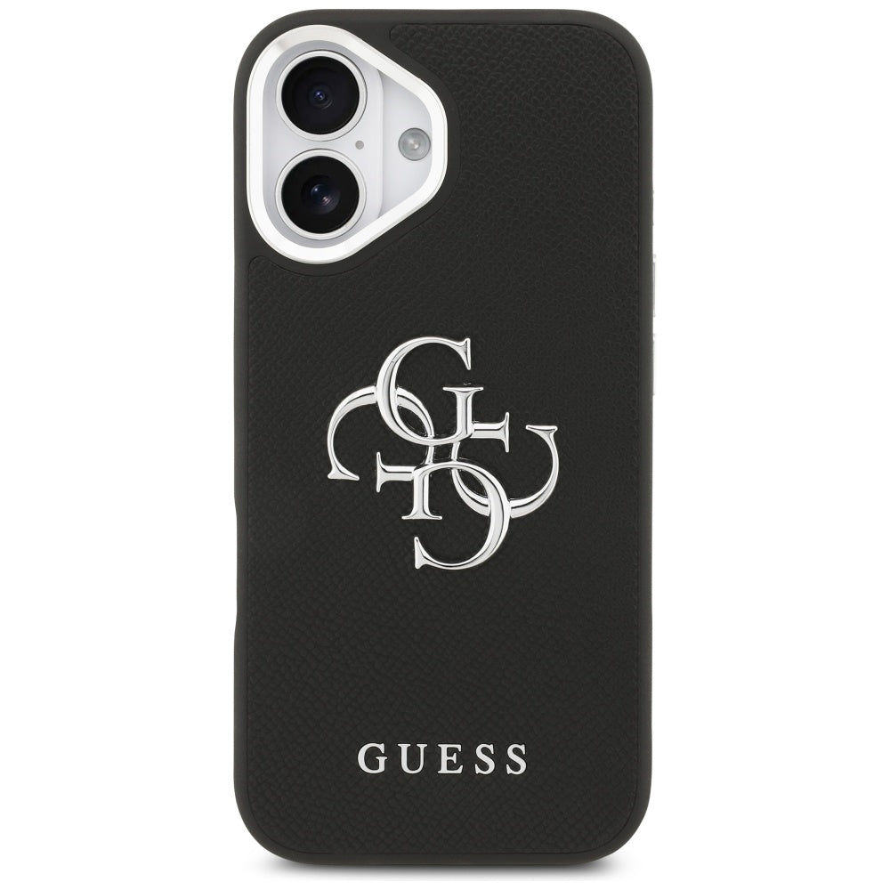 Kotelo Apple iPhone 17:lle, Guess, 4G Grained Big and Classic Logo, Musta Hopea