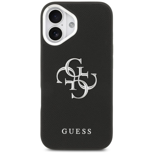 Kotelo Apple iPhone 17:lle, Guess, 4G Grained Big and Classic Logo, Musta Hopea