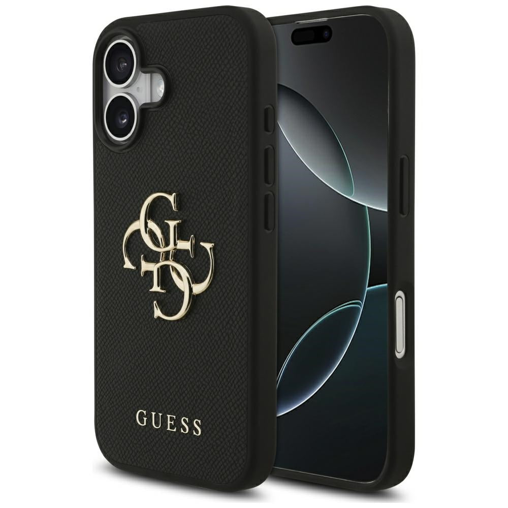 Suojakotelo Apple iPhone 17:lle, Guess, 4G Grained Big and Classic Logo, Musta