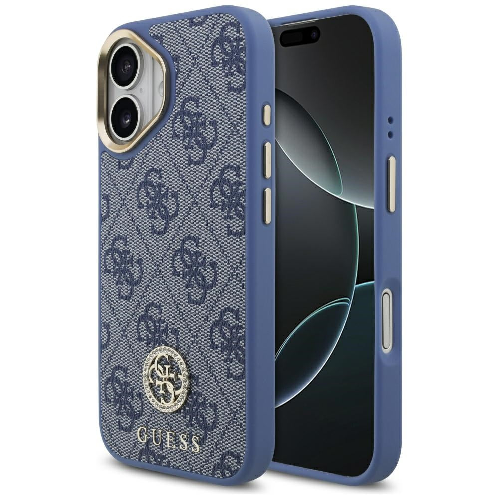 Case for Apple iPhone 17, Guess, 4G Strass Logo, Blue