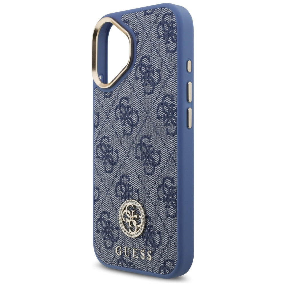 Case for Apple iPhone 17, Guess, 4G Strass Logo, Blue