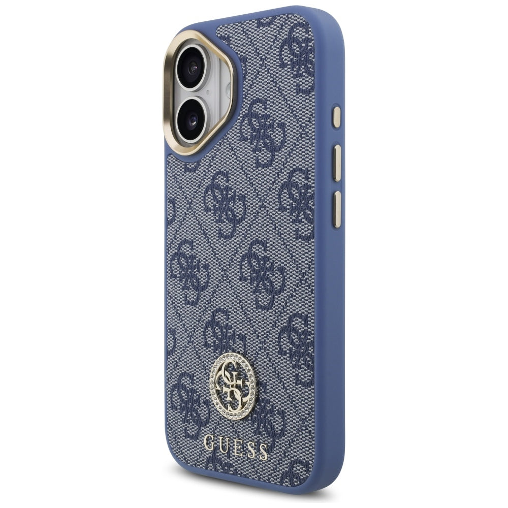 Case for Apple iPhone 17, Guess, 4G Strass Logo, Blue
