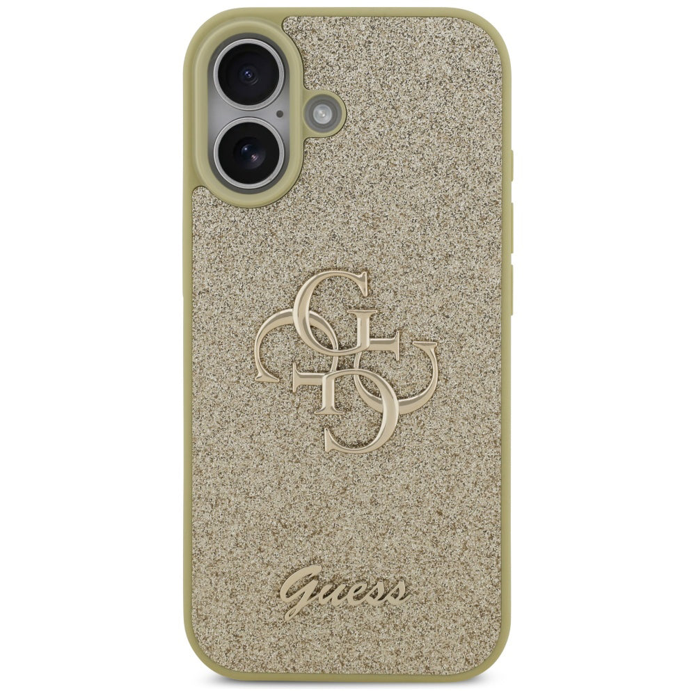 Suojakotelo Apple iPhone 17:lle, Guess, Fixed Glitter Big 4G, Kultainen