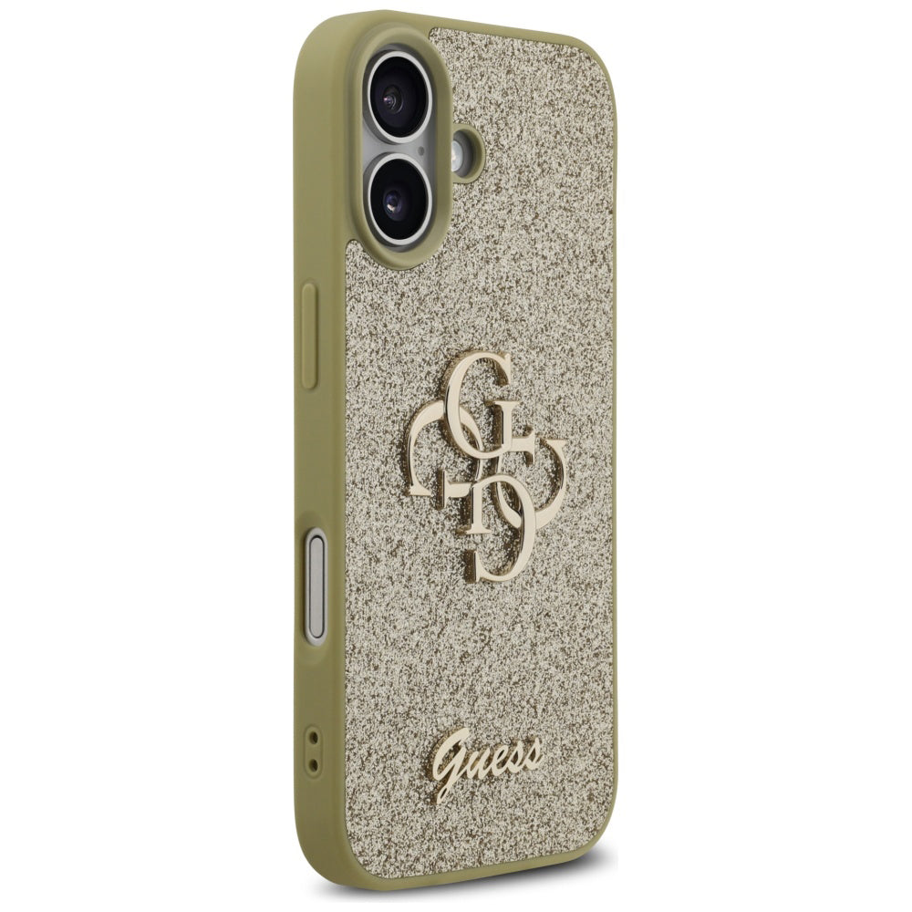 Suojakotelo Apple iPhone 17:lle, Guess, Fixed Glitter Big 4G, Kultainen