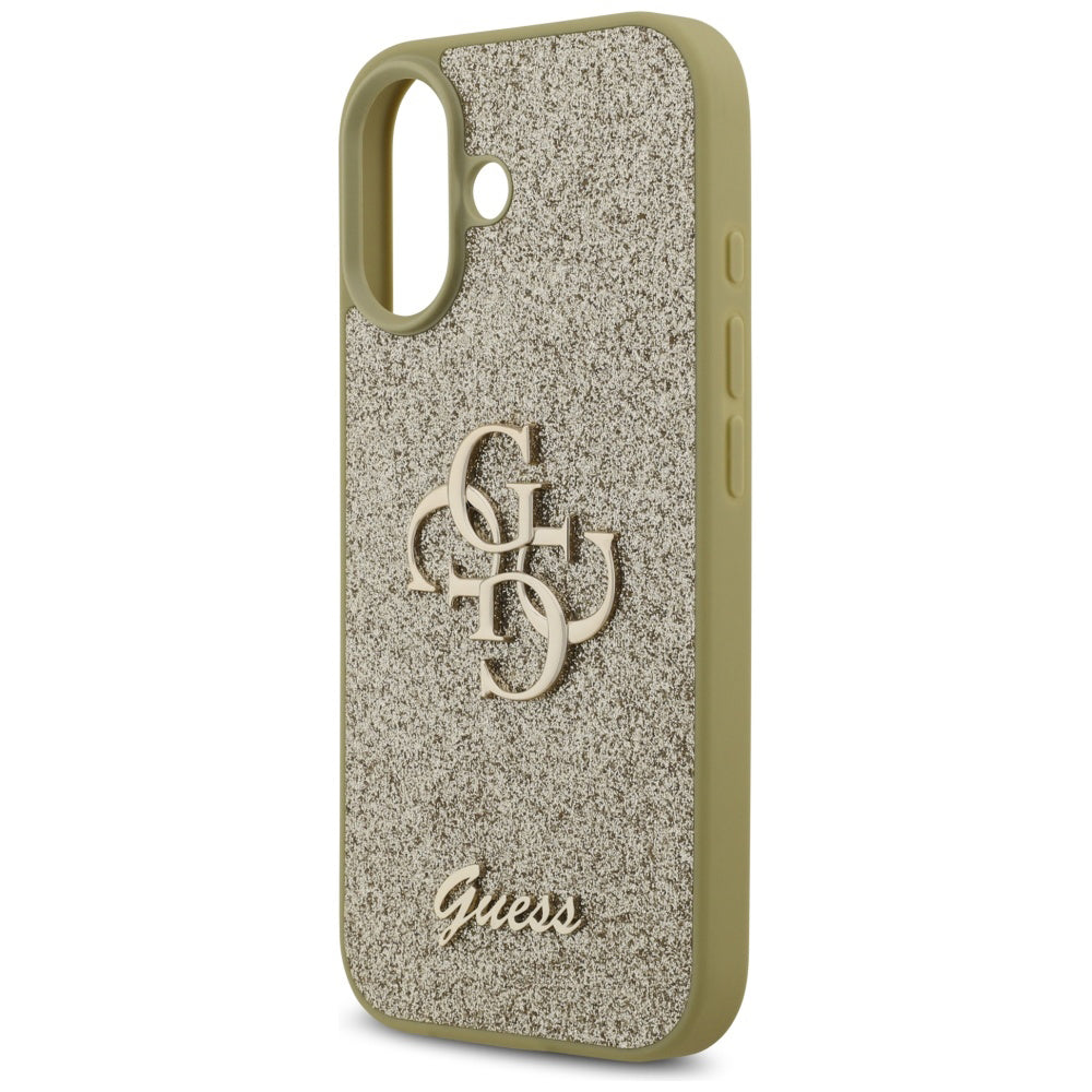 Suojakotelo Apple iPhone 17:lle, Guess, Fixed Glitter Big 4G, Kultainen