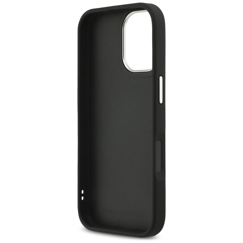 Kotelo Apple iPhone 17:lle, Karl Lagerfeld, Grained Karl & Choupette's Heads Pins and Logo, Musta