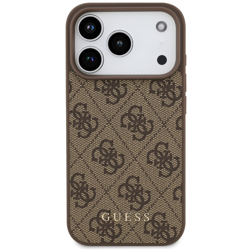 Suojakotelo Apple iPhone 17 Prolle, Guess, 4G Classic, Ruskea