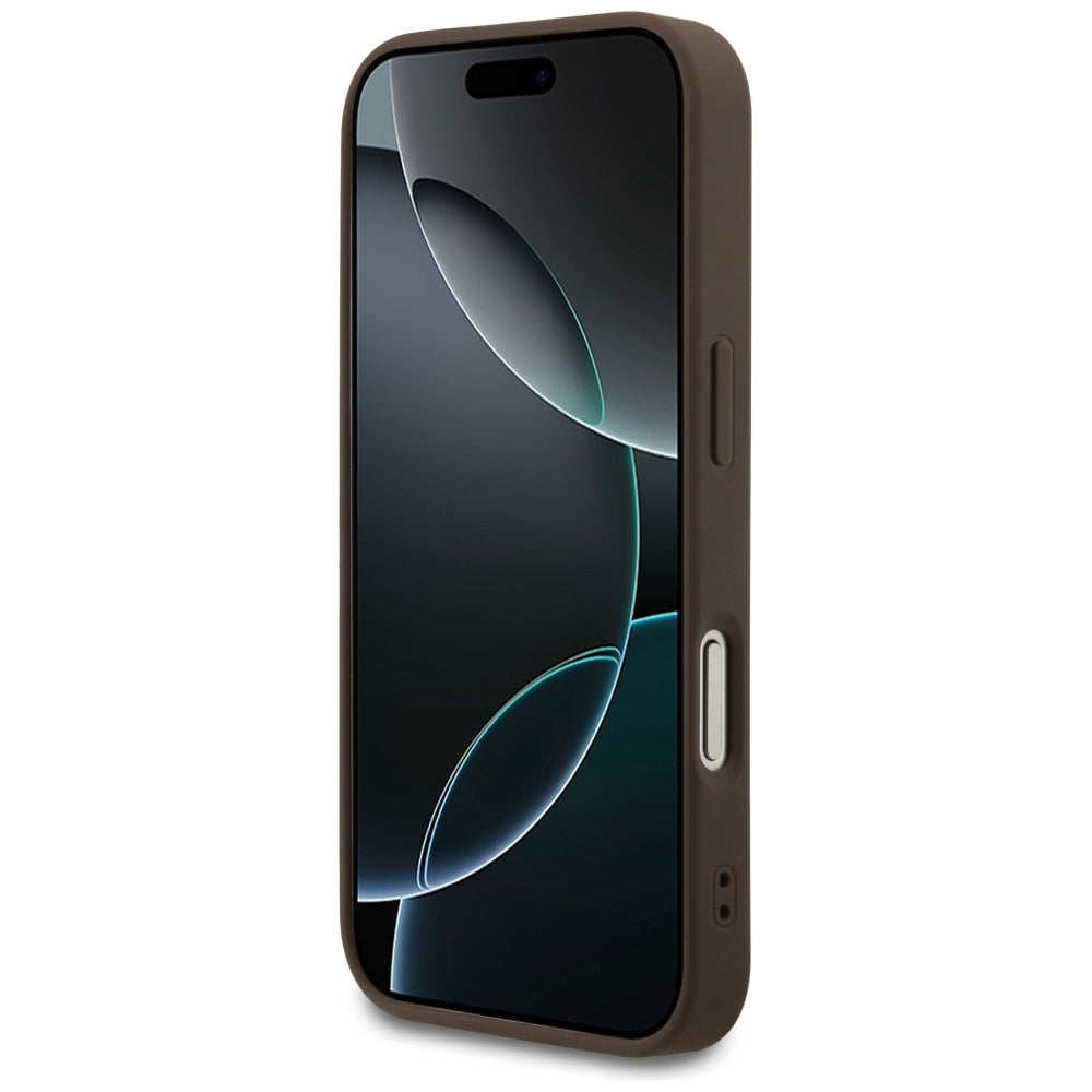 Suojakotelo Apple iPhone 17 Prolle, Guess, 4G Classic, Ruskea