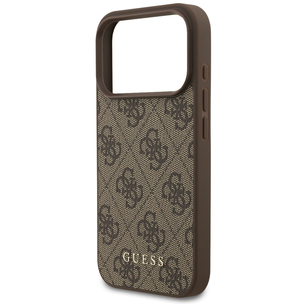 Suojakotelo Apple iPhone 17 Prolle, Guess, 4G Classic, Ruskea