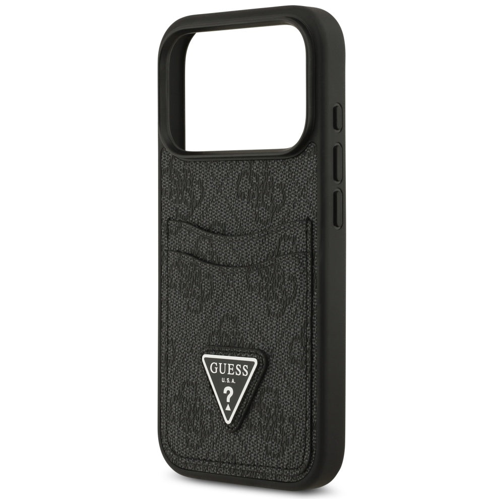 Suojakotelo Apple iPhone 17 Prolle, Guess, 4G Double Card Triangle, Musta