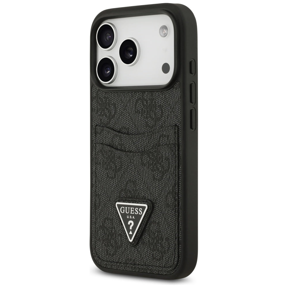 Suojakotelo Apple iPhone 17 Prolle, Guess, 4G Double Card Triangle, Musta