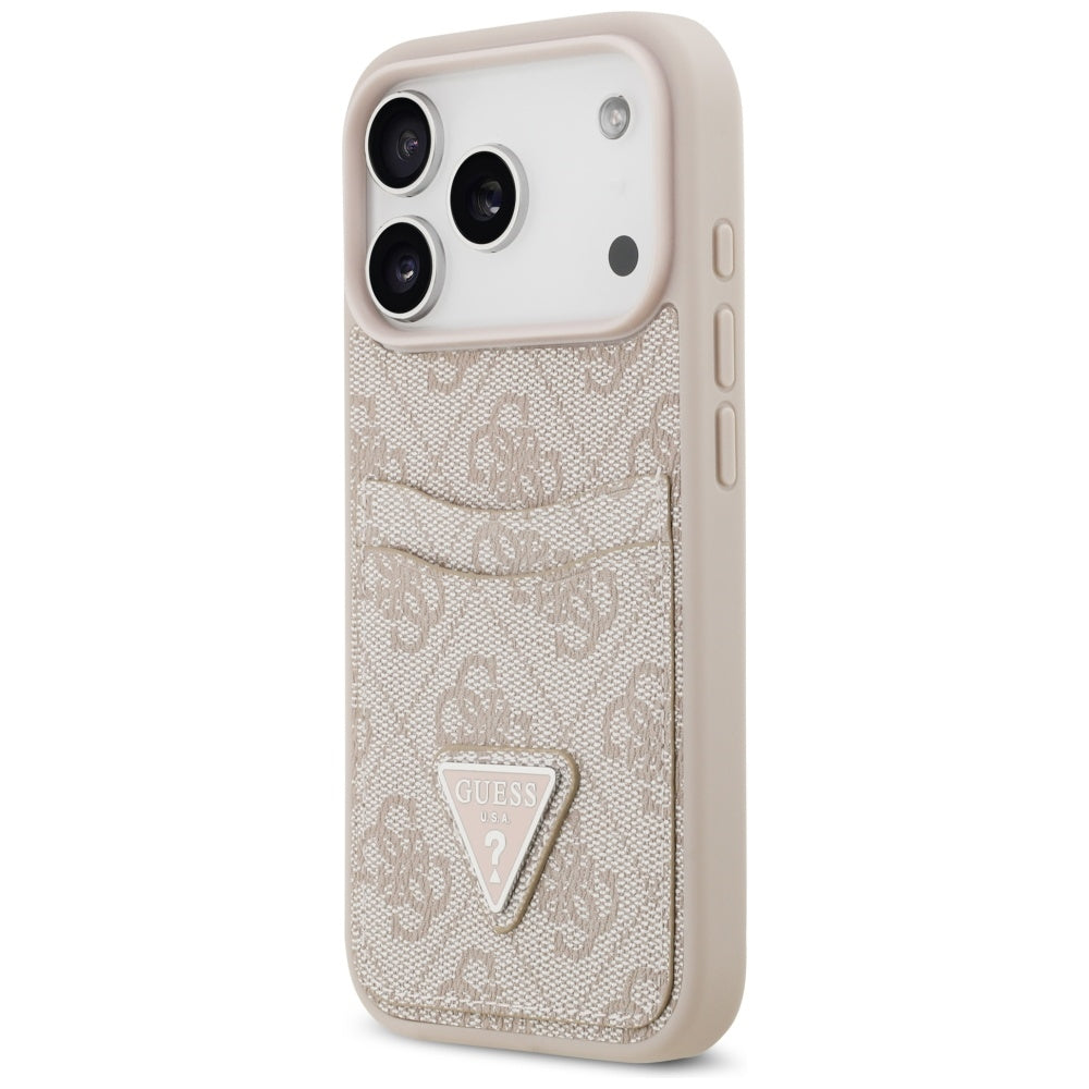 Suojakotelo Apple iPhone 17 Prolle, Guess, 4G Double Card Triangle, Pinkki