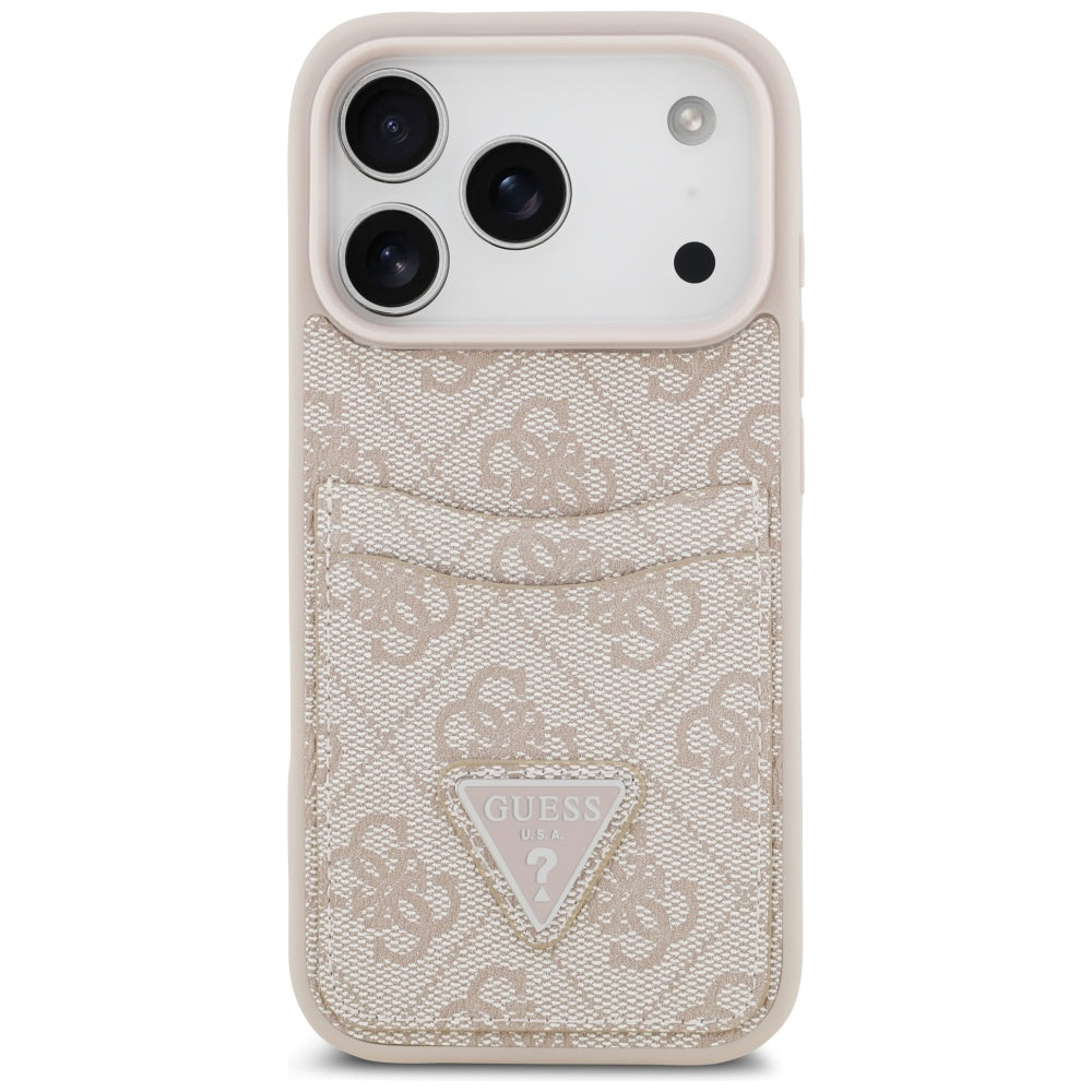 Suojakotelo Apple iPhone 17 Prolle, Guess, 4G Double Card Triangle, Pinkki
