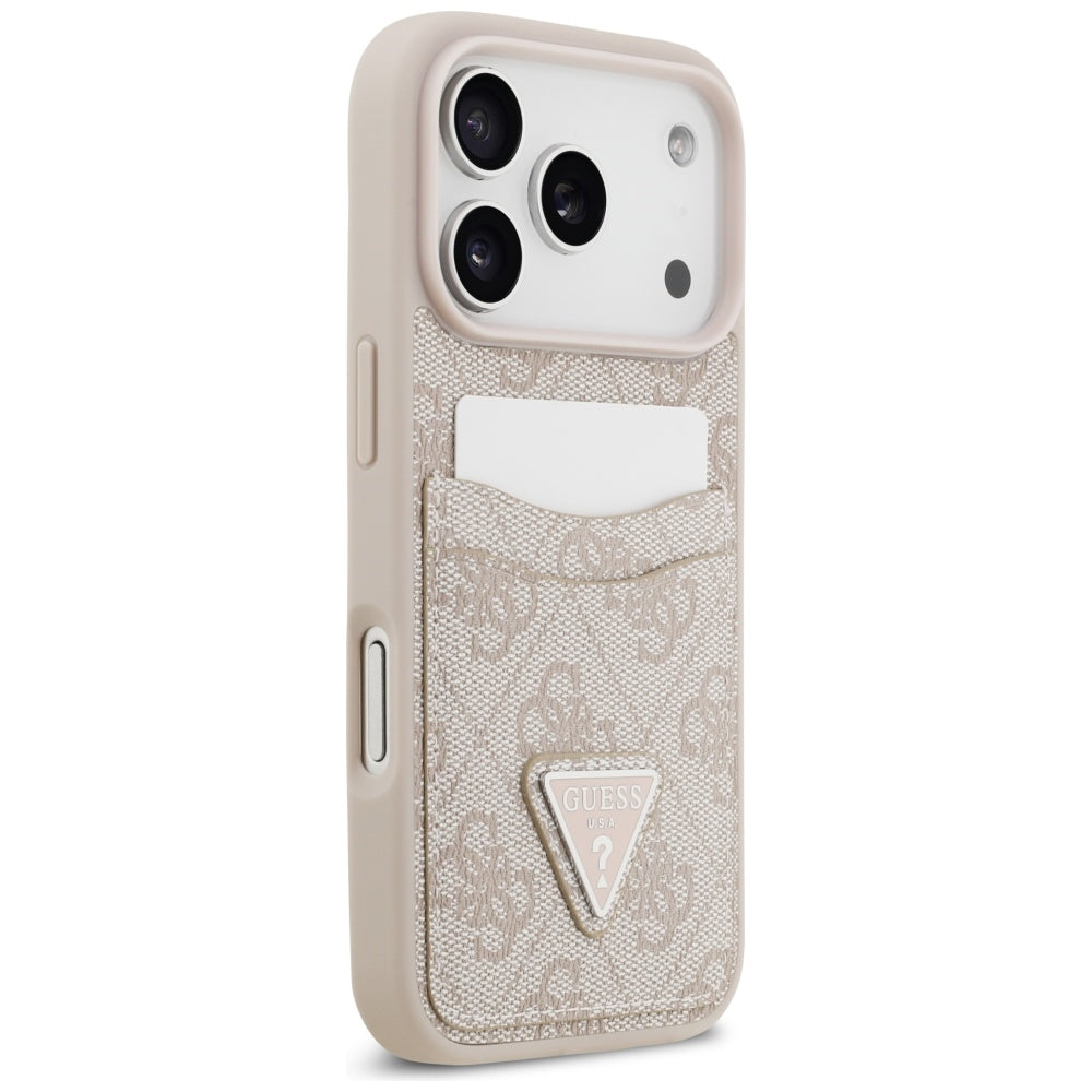 Suojakotelo Apple iPhone 17 Prolle, Guess, 4G Double Card Triangle, Pinkki