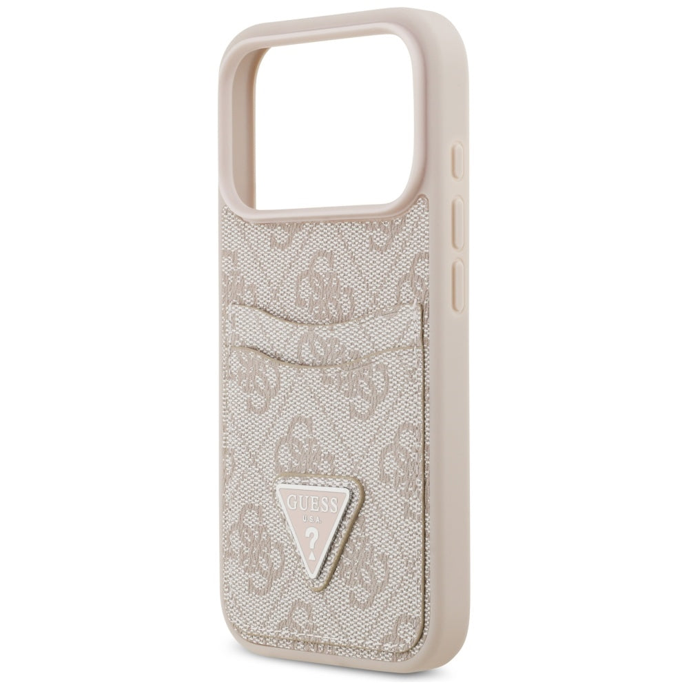 Suojakotelo Apple iPhone 17 Prolle, Guess, 4G Double Card Triangle, Pinkki