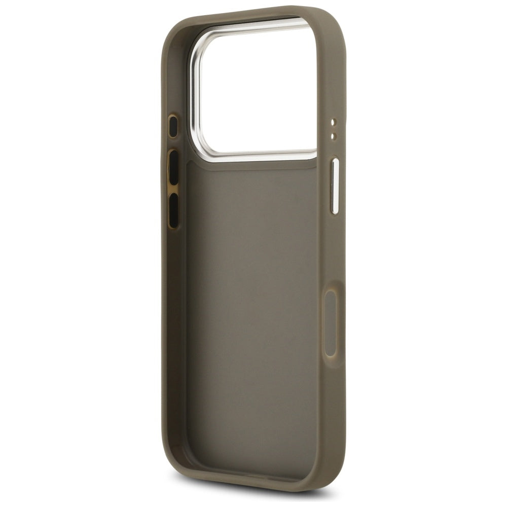 Kotelo Apple iPhone 17 Prolle, Guess, 4G Grained Big And Classic Logo, Ruskea Hopea