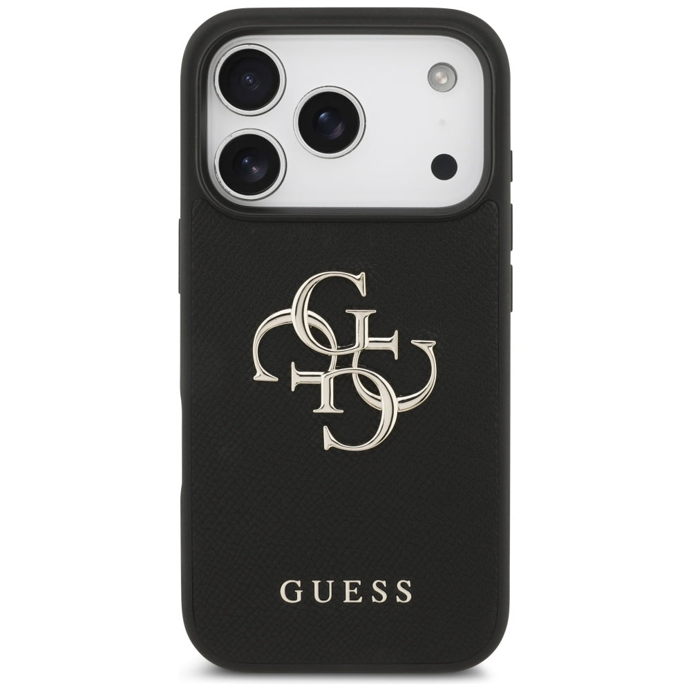 Suojakotelo Apple iPhone 17 Prolle, Guess, 4G Grained Big and Classic Logo, Musta