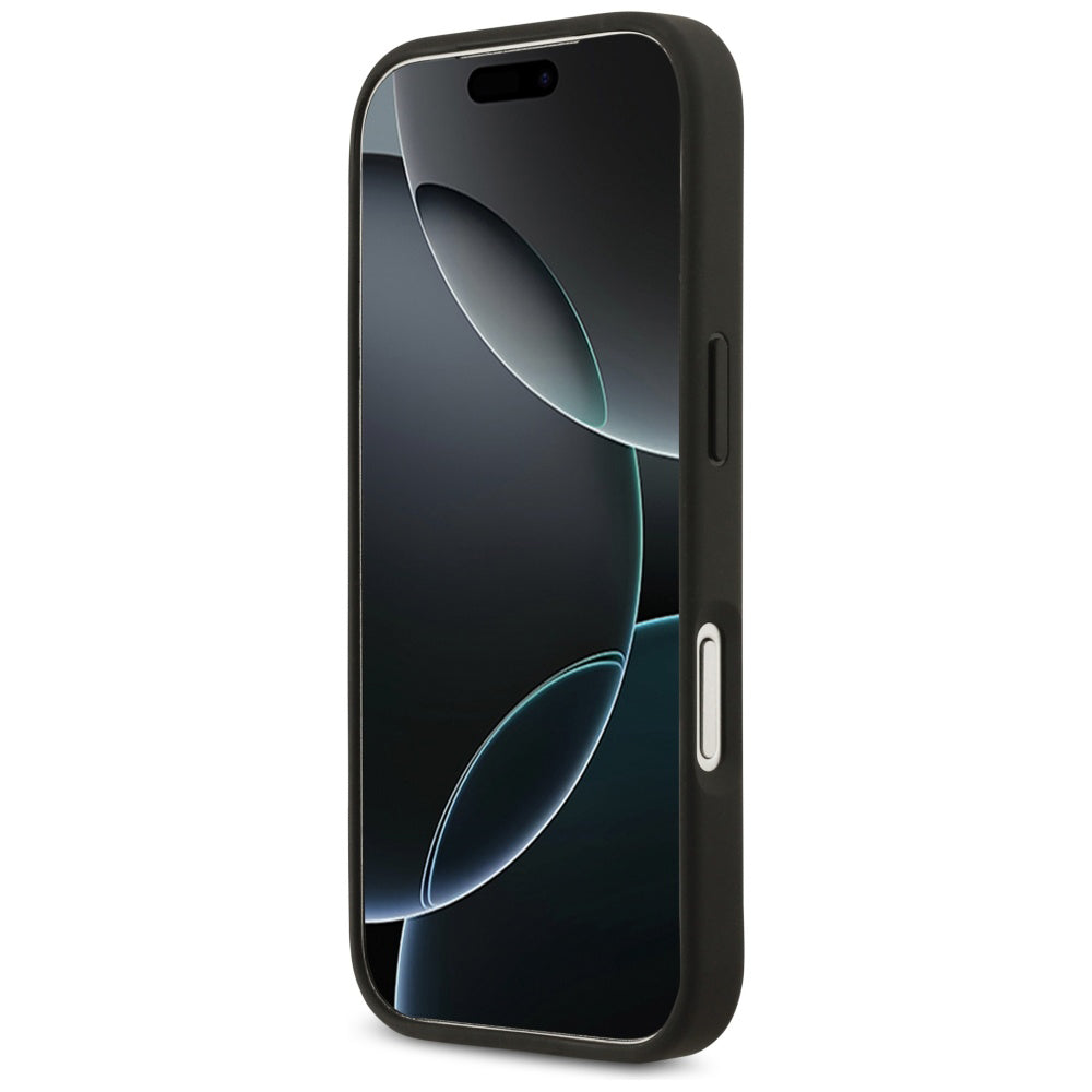 Suojakotelo Apple iPhone 17 Prolle, Guess, 4G Grained Roses Big Logo, Musta