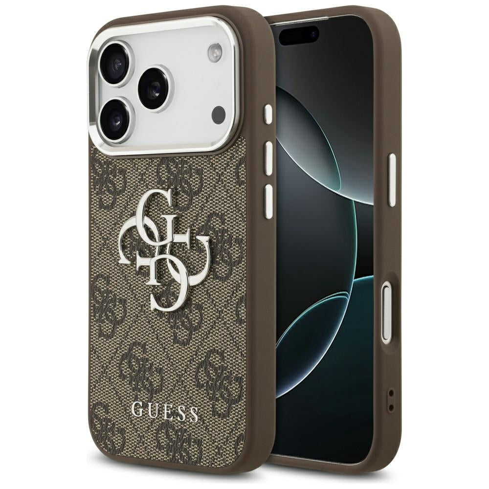 Suojakotelo Apple iPhone 17 Prolle, Guess, Big 4G Logo Classic, Ruskeahopea