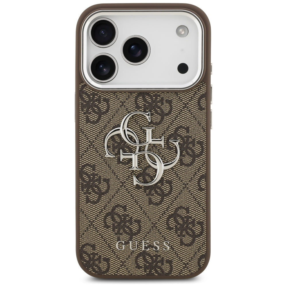 Suojakotelo Apple iPhone 17 Prolle, Guess, Big 4G Logo Classic, Ruskeahopea