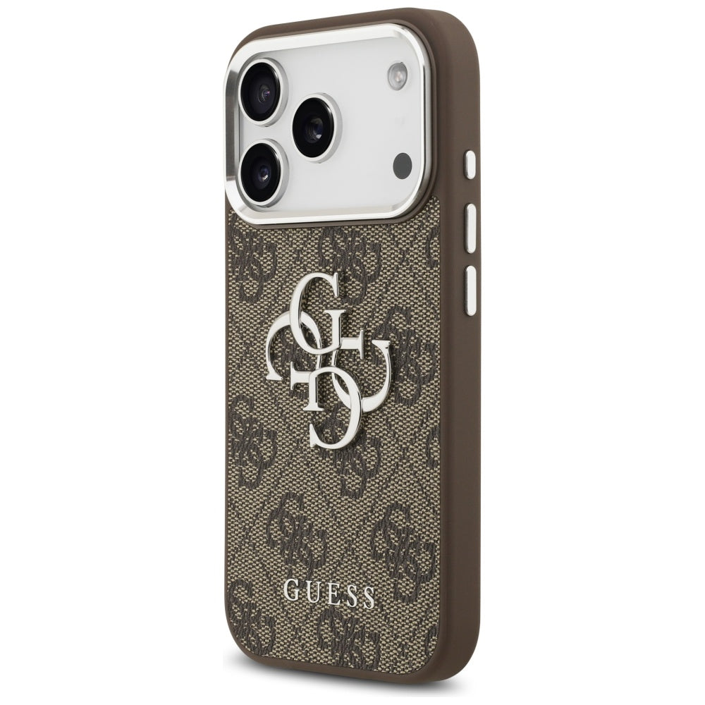 Suojakotelo Apple iPhone 17 Prolle, Guess, Big 4G Logo Classic, Ruskeahopea