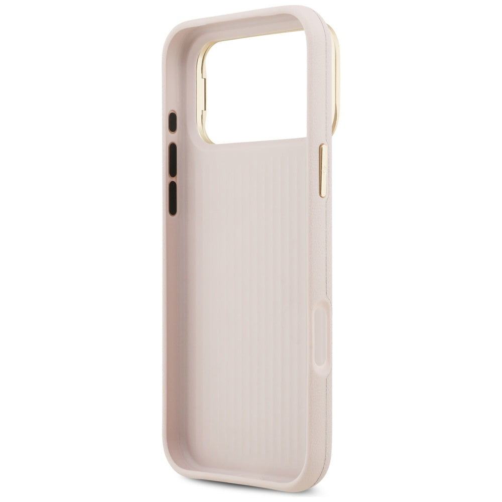 Suojakotelo Apple iPhone 17 Prolle, Guess, Grained Big 4G Stand Camera, Pinkki