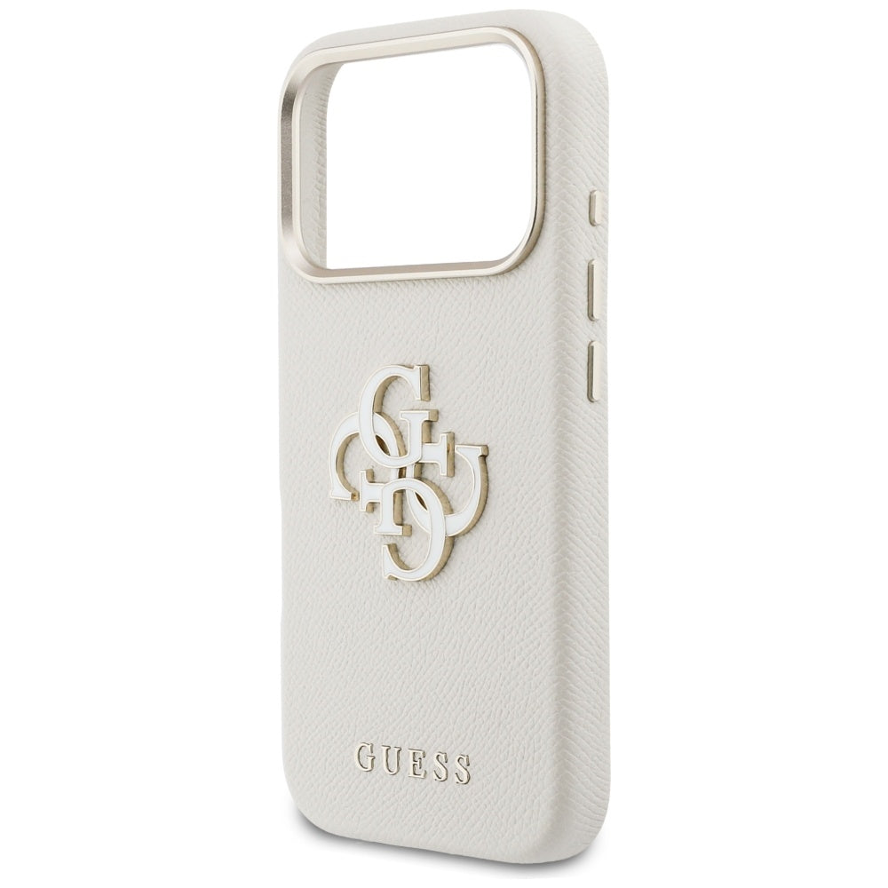 Suojakotelo Apple iPhone 17 Prolle, Guess, Resin Logo, Beige