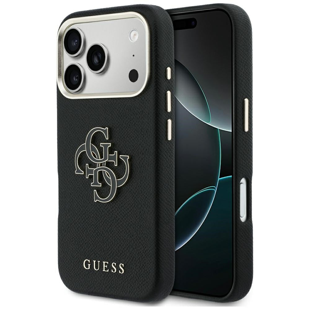 Kotelo Apple iPhone 17 Prolle, Guess, Resin Logo, Musta