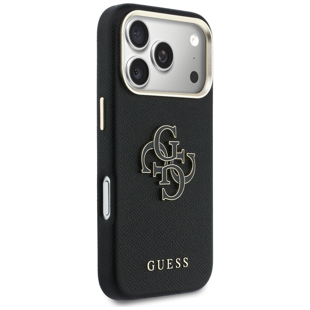 Kotelo Apple iPhone 17 Prolle, Guess, Resin Logo, Musta