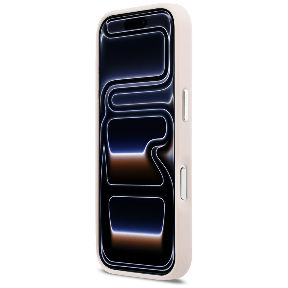 Kotelo Apple iPhone 17 Prolle, Karl Lagerfeld, Karl & Choupette -printti taskulla, Vaaleanpunainen