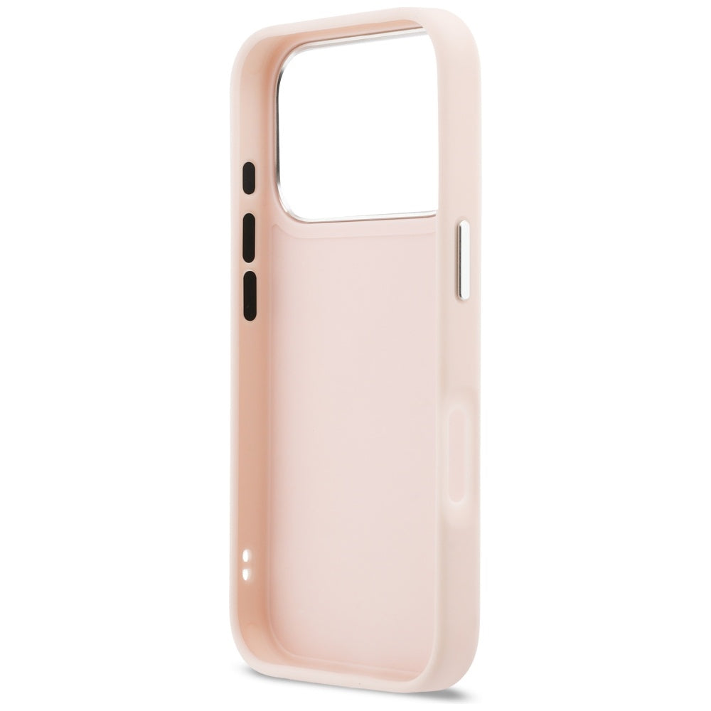 Kotelo Apple iPhone 17 Prolle, Karl Lagerfeld, Karl & Choupette -printti taskulla, Vaaleanpunainen