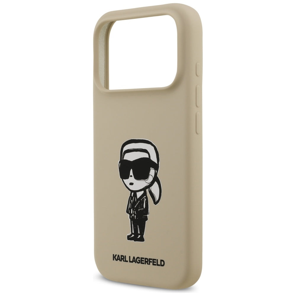 Kotelo Apple iPhone 17 Prolle, Karl Lagerfeld, Sketch and Logo Karl, Ruskea
