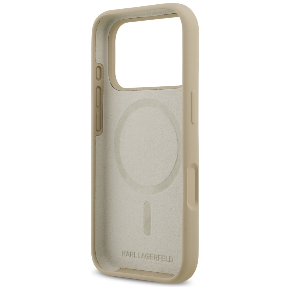 Kotelo Apple iPhone 17 Prolle, Karl Lagerfeld, Sketch and Logo Karl, Ruskea