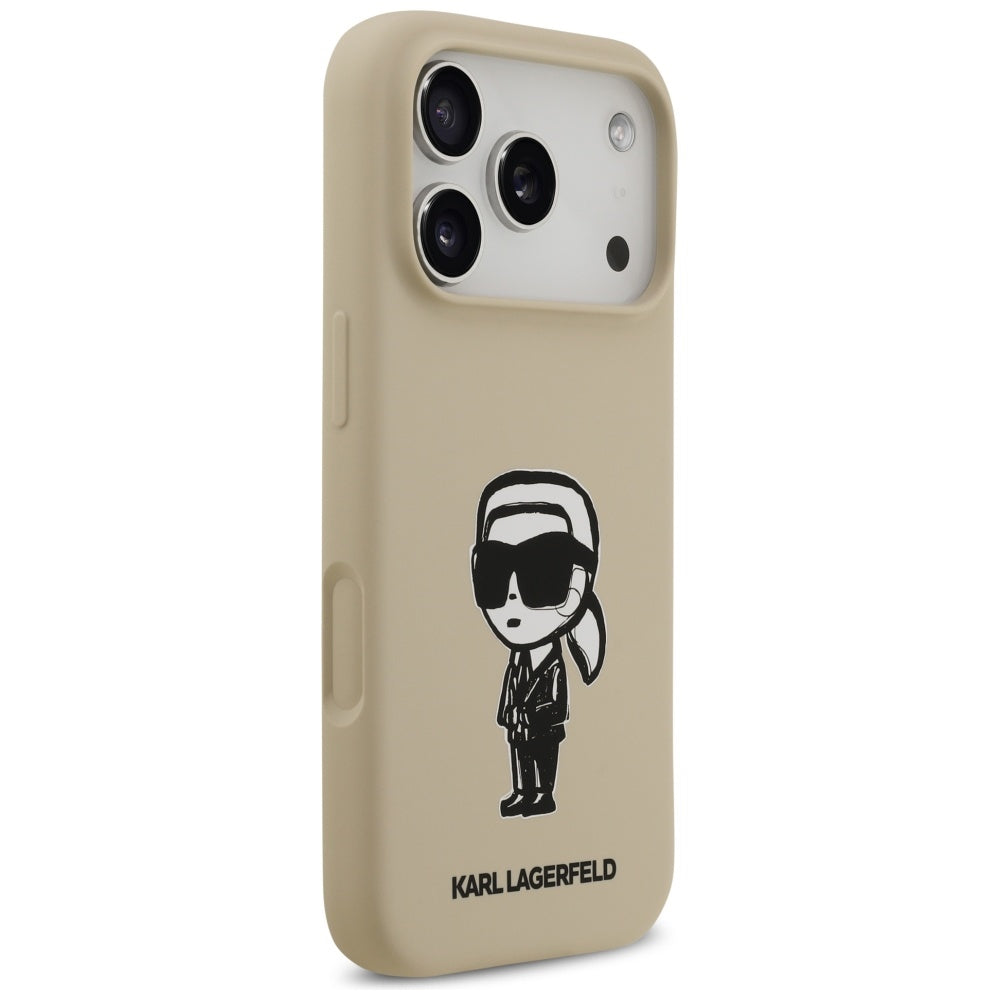 Kotelo Apple iPhone 17 Prolle, Karl Lagerfeld, Sketch and Logo Karl, Ruskea