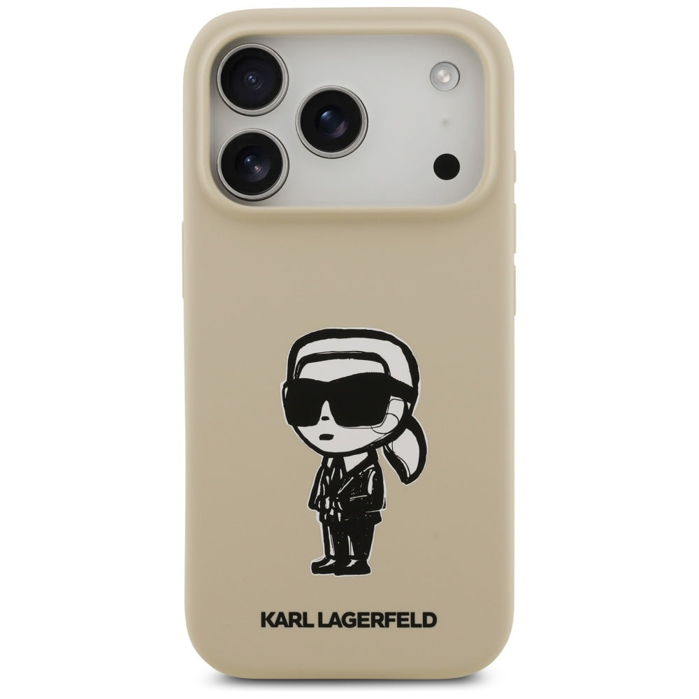 Kotelo Apple iPhone 17 Prolle, Karl Lagerfeld, Sketch and Logo Karl, Ruskea