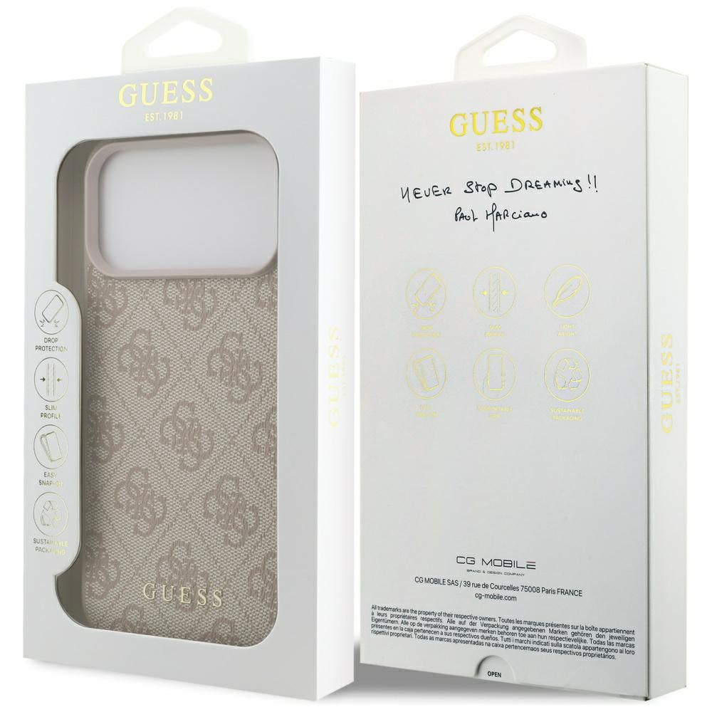 Suojakotelo Apple iPhone 17 Pro Max, Guess, 4G Classic, Pinkki
