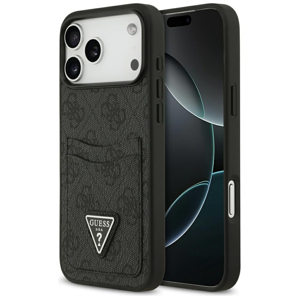 Suojakotelo Apple iPhone 17 Pro Max, Guess, 4G Double Card Triangle, Musta