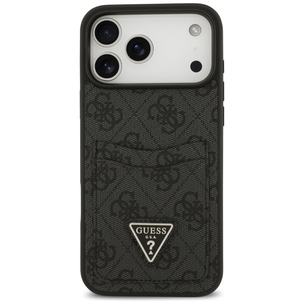 Suojakotelo Apple iPhone 17 Pro Max, Guess, 4G Double Card Triangle, Musta