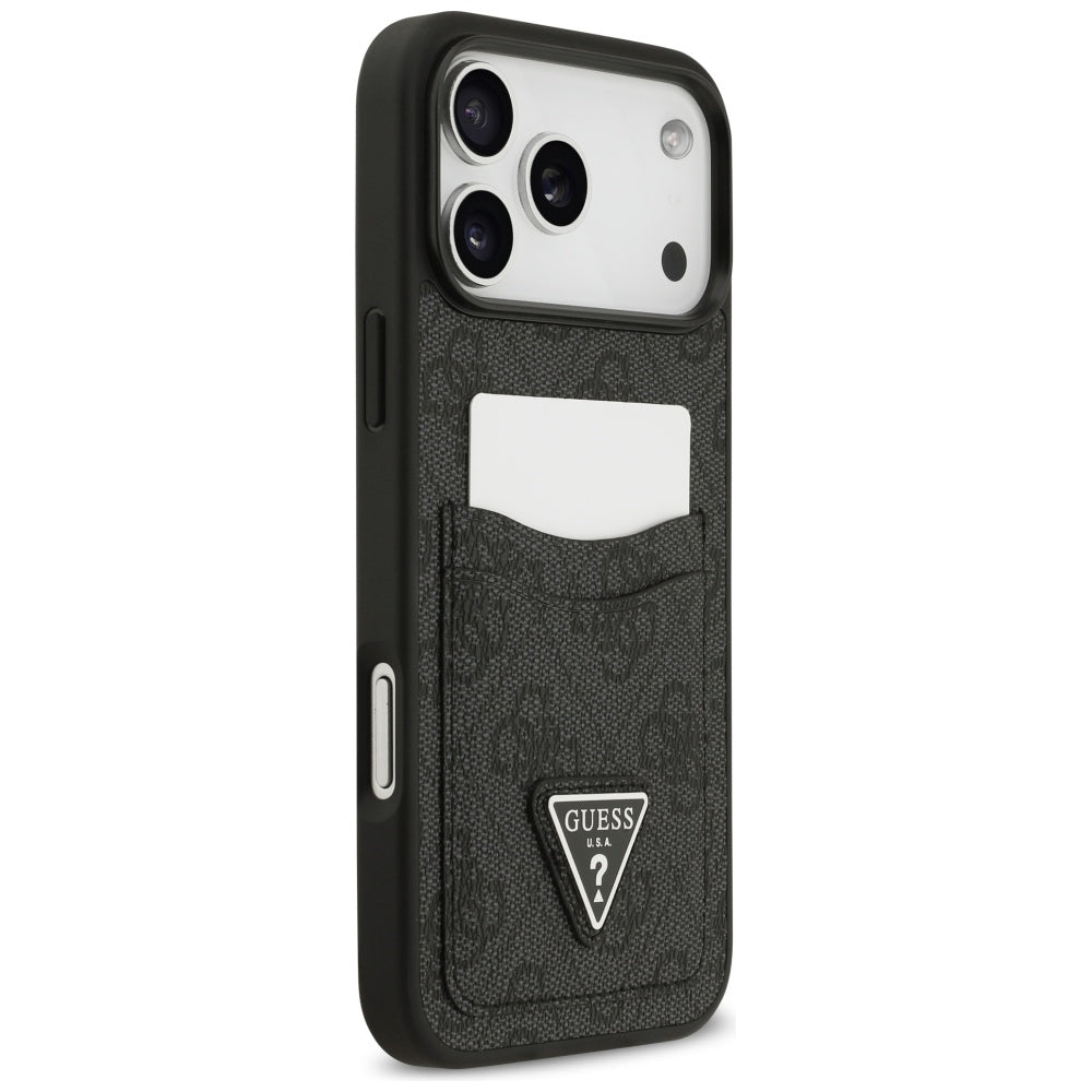 Suojakotelo Apple iPhone 17 Pro Max, Guess, 4G Double Card Triangle, Musta