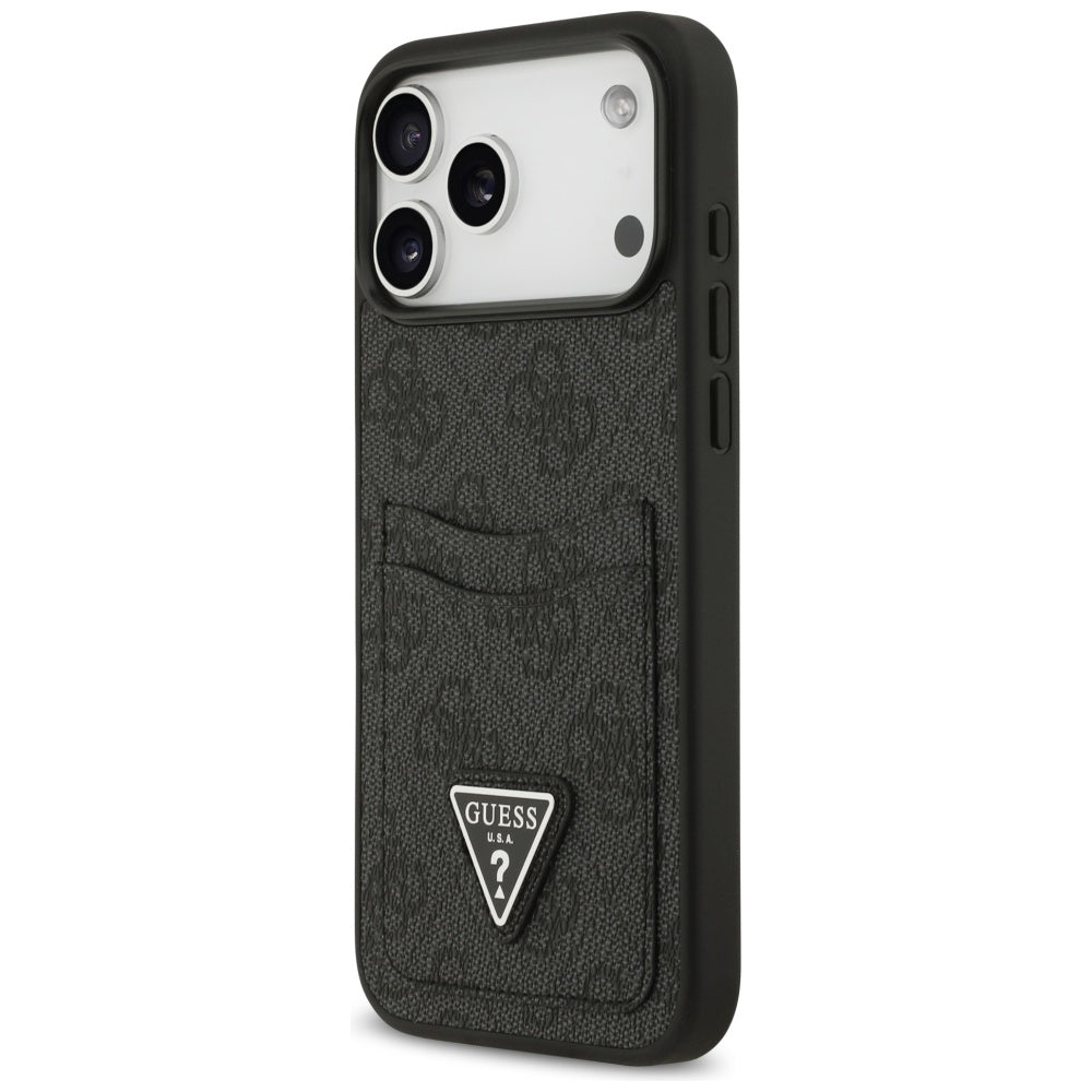 Suojakotelo Apple iPhone 17 Pro Max, Guess, 4G Double Card Triangle, Musta