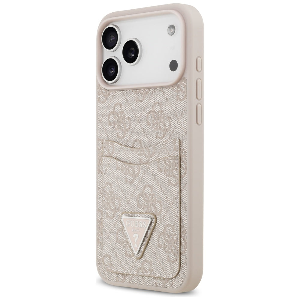 Suojakotelo Apple iPhone 17 Pro Max, Guess, 4G Double Card Triangle, Pinkki