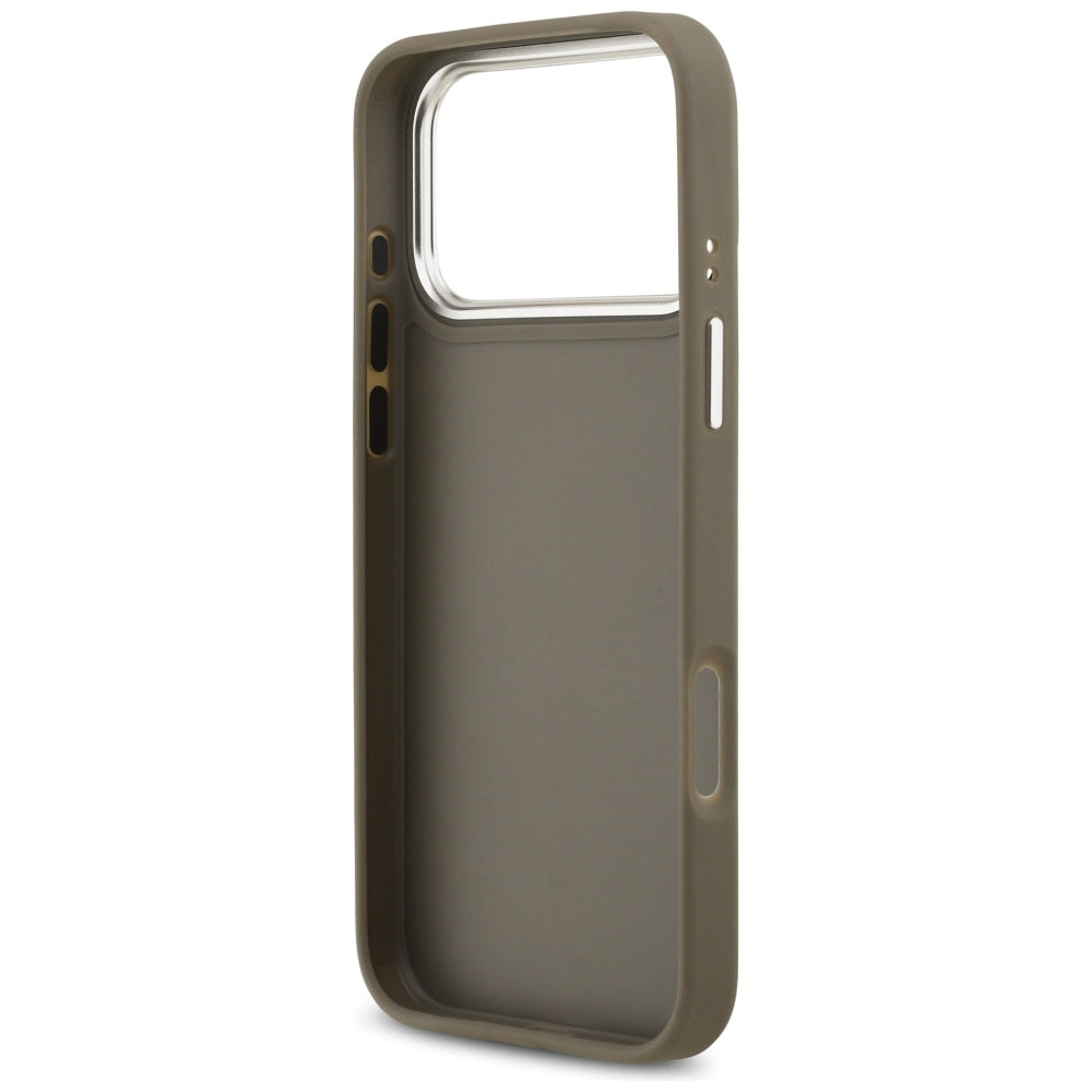 Suojakotelo Apple iPhone 17 Pro Maxille, Guess, 4G Grained Big And Classic Logo, Ruskeahopea