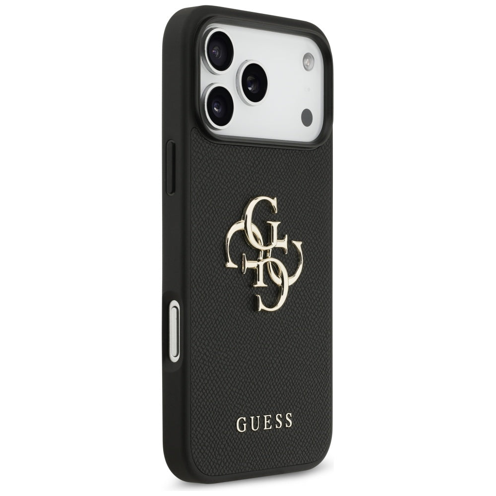 Suojakotelo Apple iPhone 17 Pro Maxille, Guess, 4G Grained Big and Classic Logo, Musta