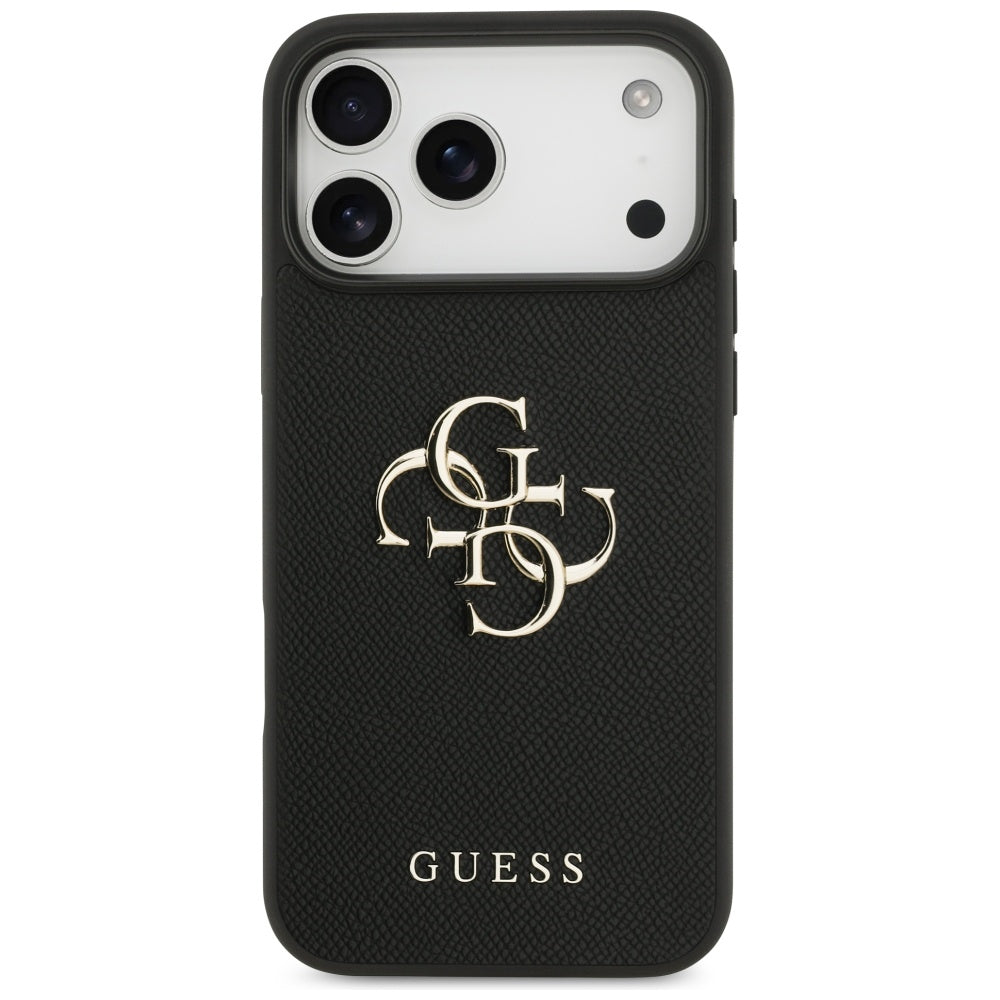 Suojakotelo Apple iPhone 17 Pro Maxille, Guess, 4G Grained Big and Classic Logo, Musta