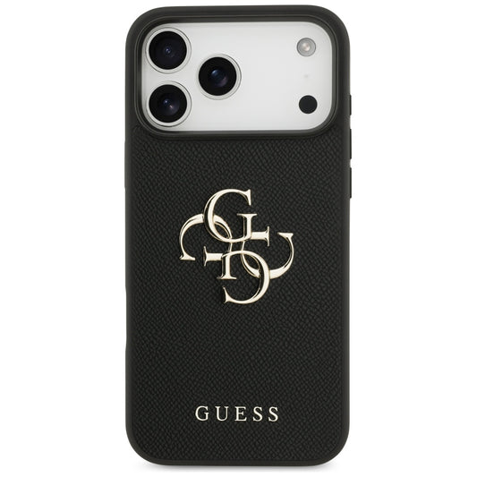 Suojakotelo Apple iPhone 17 Pro Maxille, Guess, 4G Grained Big and Classic Logo, Musta