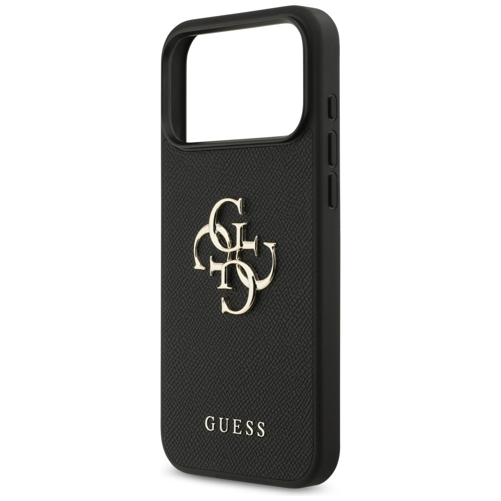 Suojakotelo Apple iPhone 17 Pro Maxille, Guess, 4G Grained Big and Classic Logo, Musta