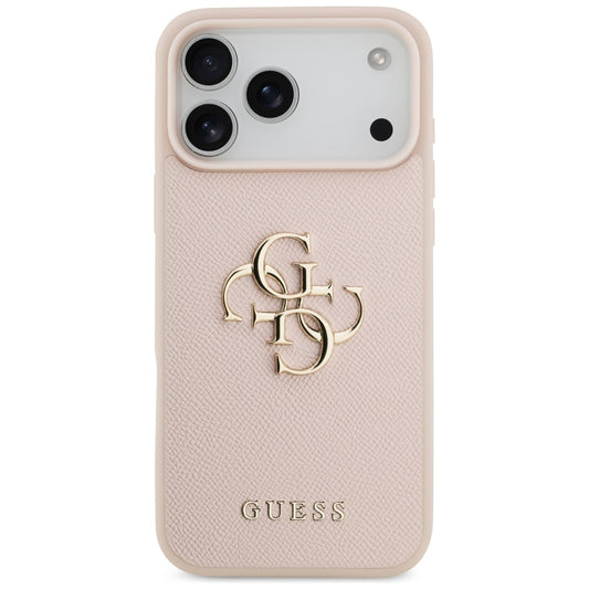 Suojakotelo Apple iPhone 17 Pro Max, Guess, 4G Grained Big and Classic Logo, Pinkki